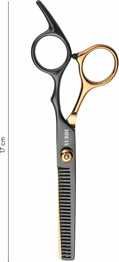 Korting 🥰 YUBBI™ Professionele Kappersschaar Set - 8 Delig - Knipschaar - Coupeschaar - Uitdunschaar - Snijkam - Zwart Goud ⭐ 8 Korting 🥰 YUBBI™ Professionele Kappersschaar Set - 8 Delig - Knipschaar - Coupeschaar - Uitdunschaar - Snijkam - Zwart Goud ⭐ - Afbeelding 8