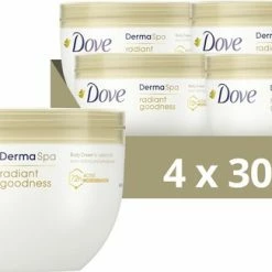 Flash-uitverkoop 🥰 Dove DermaSpa Radiant Goodness Bodycrème - 4 X 300 Ml - Voordeelverpakking 🎉