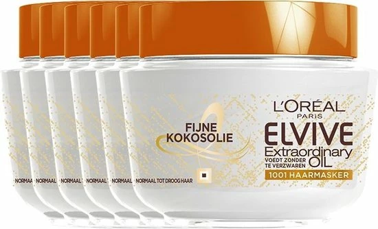 Nieuw ✨ L’Oréal Paris L'Oréal Paris Elvive Extraordinary Oil Haarmasker - 6 X 300 Ml - Voordeelverpakking 👏 1 Nieuw ✨ L’Oréal Paris L'Oréal Paris Elvive Extraordinary Oil Haarmasker - 6 X 300 Ml - Voordeelverpakking 👏