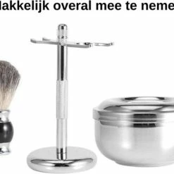 Alternative view of Begroting 🧨 Sitna Complete Scheerset - Vaderdag Cadeau - RVS Scheerkom - Scheerkwast - Scheermeshouder - Badkamer Set - Scheerspullen 🎁