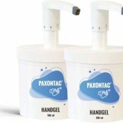Beste Verkoop 🎉 Paxontac Handgel 500 Ml 2x Met Pomp - Hervulbare Verpakking - Beste Pompsysteem Op De Markt - Droogt Snel En Plakt Niet - Hygiënische Alcohol Gel 🔔