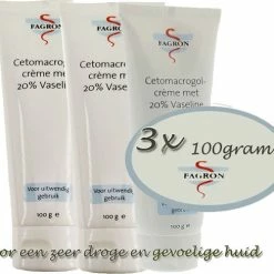 Aanbiedingen ๐ฅ -Fagron- Cetomacrogolcrème Met 20 % Vaseline - Bij Droge Huid - 3x 100gram ๐