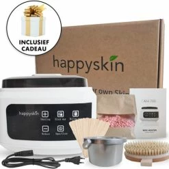 Aanbiedingen ⭐ MyHappySkin Happyskin® BIO Ontharingsset Inclusief Gratis E-boek, 500 Gram BioWax – Complete Wax Ontharen Set – Wax Verwarmer – Wax Heater – Wax Apparaat – Harsapparaat – 500 Ml – Zwart ❤️