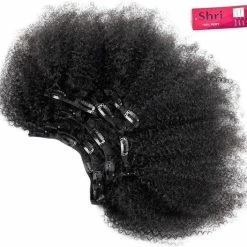 Alternative view of Uitgang 🤩 Merkloos Shri Indian Human Hair Clip-in Afro Kinky Curly 12 Inch 🌟