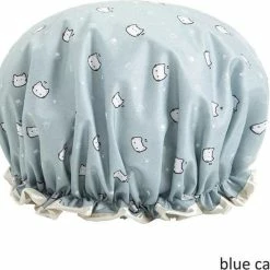BRAUN Shop 11 Nieuw โ New Age Devi Dikke 1Stuks Douche Muts - Shower Cap - Blue Cat - Waterdicht - BadMuts - Dubbele Laag - Douchemuts Haar Cover Bedekking - Vrouwen Benodigdheden DoucheCap Badkamer Accessoires ๐