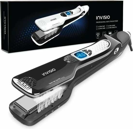 Goedkoop ✔️ Invisio® Stoom Stijltang En Krultang - Voorkomt Uitdroging - Anti Klit Technologie 👍 1 Goedkoop ✔️ Invisio® Stoom Stijltang En Krultang - Voorkomt Uitdroging - Anti Klit Technologie 👍