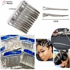 Aanbiedingen ๐ Merkloos Kappers Haarklemmen | Haarclips Zilver | Grote Haarklem | Stevige Platbek Haarklem | Professionele Haarklemmen | Afdeelklem | Hair Clips | 12x โจ