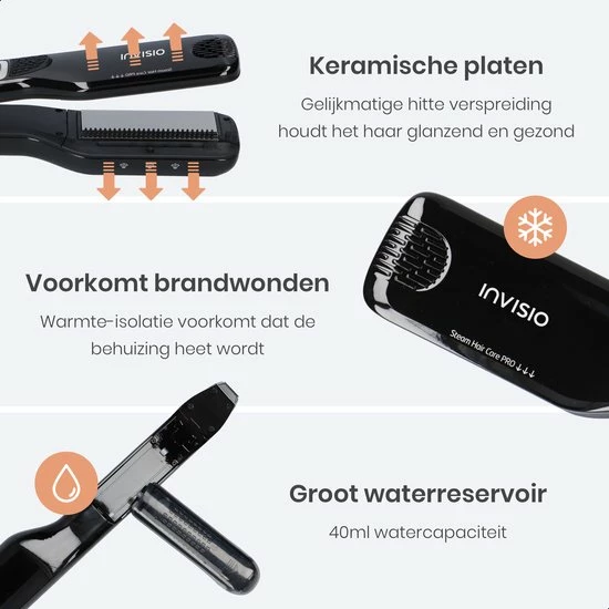 Goedkoop ✔️ Invisio® Stoom Stijltang En Krultang - Voorkomt Uitdroging - Anti Klit Technologie 👍 5 Goedkoop ✔️ Invisio® Stoom Stijltang En Krultang - Voorkomt Uitdroging - Anti Klit Technologie 👍 - Afbeelding 5