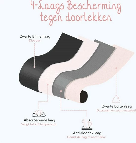 Uitgang ⌛ Bamboozy Menstruatie Ondergoed 4-laags Mid-Heup Maat S 36-38 Zwart Period Underwear Duurzaam Menstrueren Incontinentie Zero Waste Daisy 🥰 15 Uitgang ⌛ Bamboozy Menstruatie Ondergoed 4-laags Mid-Heup Maat S 36-38 Zwart Period Underwear Duurzaam Menstrueren Incontinentie Zero Waste Daisy 🥰 - Afbeelding 15