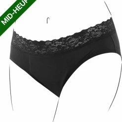 Uitgang ⌛ Bamboozy Menstruatie Ondergoed 4-laags Mid-Heup Maat S 36-38 Zwart Period Underwear Duurzaam Menstrueren Incontinentie Zero Waste Daisy 🥰