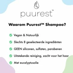 Alternative view of Top 10 💯 Puurest™ Shampoo Met Eucalyptusolie. Sulfaatvrij, Siliconenvrij, Parabenenvrij, 250ml 🤩