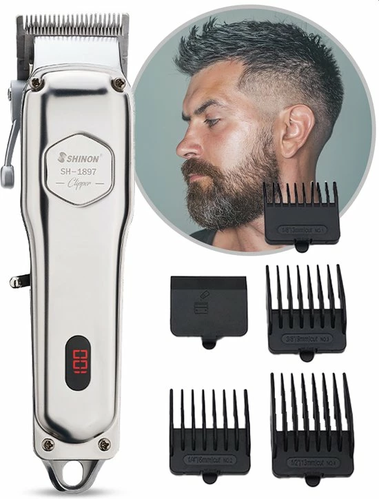 Beste Verkoop 👍 Shinon Haartrimmer - Tondeuse Mannen - Multifunctionele Tondeuse Set - Tondeuse Hoofdhaar - Roestvrij Staal - Scheerapparaat - Trimmer Mannen - LED-scherm - Zilver 😉 8 Beste Verkoop 👍 Shinon Haartrimmer - Tondeuse Mannen - Multifunctionele Tondeuse Set - Tondeuse Hoofdhaar - Roestvrij Staal - Scheerapparaat - Trimmer Mannen - LED-scherm - Zilver 😉 - Afbeelding 8