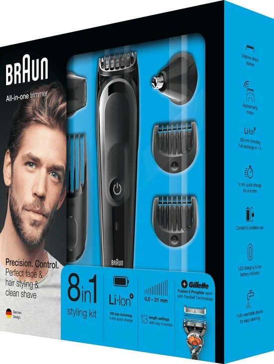 Beste Pirce ❤️ BRAUN MGK5060 Multi Grooming Kit - 8-in-1 Trimmer 🌟 6 Beste Pirce ❤️ BRAUN MGK5060 Multi Grooming Kit - 8-in-1 Trimmer 🌟 - Afbeelding 6