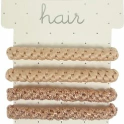 Goedkoopste ๐ Hair Haarelastieken Gevlochten Met Kraal - Roze/Rosé - 4 Stuks ๐งจ