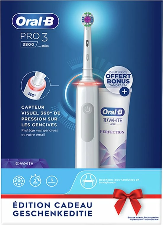 Uitgang 🌟 Oral B Oral-B PRO 3 3800 3D-White + Tandpasta 💯 2 Uitgang 🌟 Oral B Oral-B PRO 3 3800 3D-White + Tandpasta 💯 - Afbeelding 2